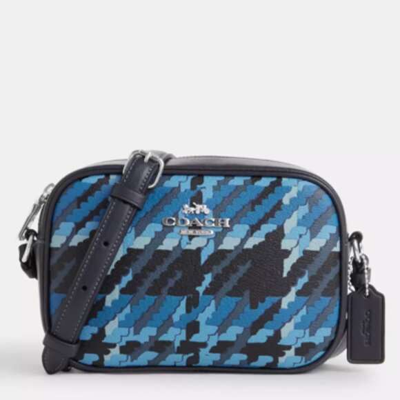 COACH Mini Camera Bag With Plaid Print - Picture 6 of 6